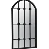 Black Iron Arched Windowpane Mirror-Kirkland's Home Discount