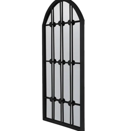 Black Iron Arched Windowpane Mirror-Kirkland's Home Discount