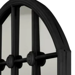 Black Iron Arched Windowpane Mirror-Kirkland's Home Discount
