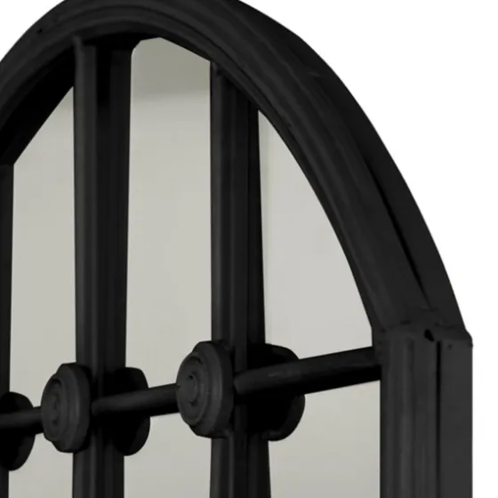 Black Iron Arched Windowpane Mirror-Kirkland's Home Discount