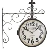 Black Iron Double Sided Scroll Wall Clock-Kirkland's Home Sale