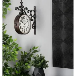Black Iron Double Sided Scroll Wall Clock-Kirkland's Home Sale