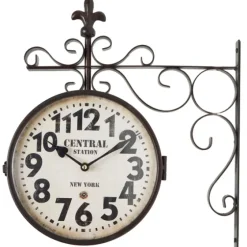 Black Iron Double Sided Scroll Wall Clock-Kirkland's Home Sale
