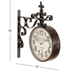 Black Iron Double Sided Scroll Wall Clock-Kirkland's Home Sale