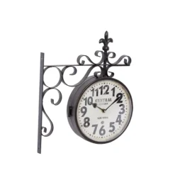 Black Iron Double Sided Scroll Wall Clock-Kirkland's Home Sale