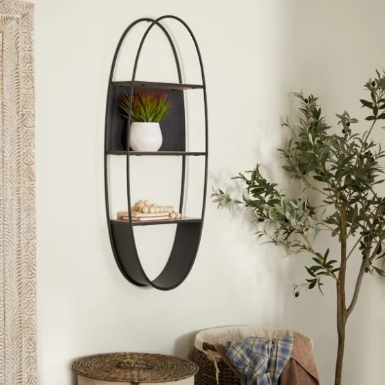Black Iron Oval Frame Wall Shelf-Kirkland's Home Flash Sale