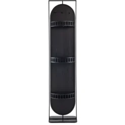 Black Iron Swivel Floor Mirror With Shelves-Kirkland's Home Fashion