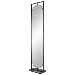 Black Iron Swivel Floor Mirror With Shelves-Kirkland's Home Fashion