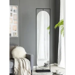 Black Iron Swivel Floor Mirror With Shelves-Kirkland's Home Fashion