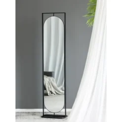 Black Iron Swivel Floor Mirror With Shelves-Kirkland's Home Fashion