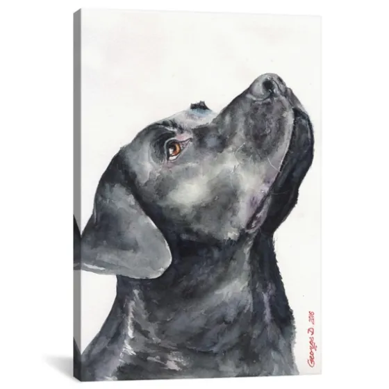 Black Labrador Giclee Canvas Art Print, 18X26-Kirkland's Home Flash Sale