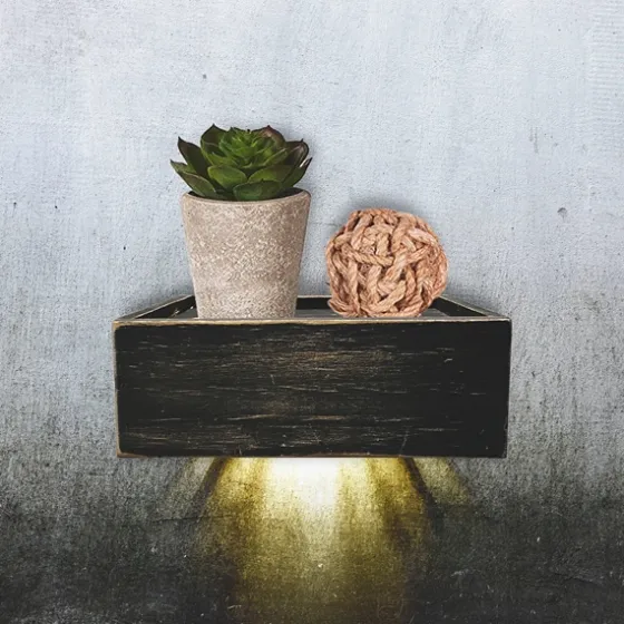 Black Led Floating Shelf With Remote, 7 In.-Kirkland's Home New