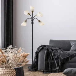 Black 5-Light Adjustable Tree Floor Lamp-Kirkland's Home Fashion
