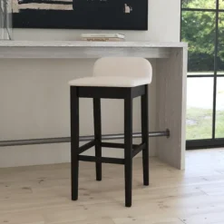 Black Lowback Padded Bar Stool-Kirkland's Home Best Sale