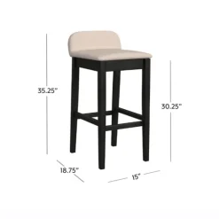 Black Lowback Padded Bar Stool-Kirkland's Home Best Sale