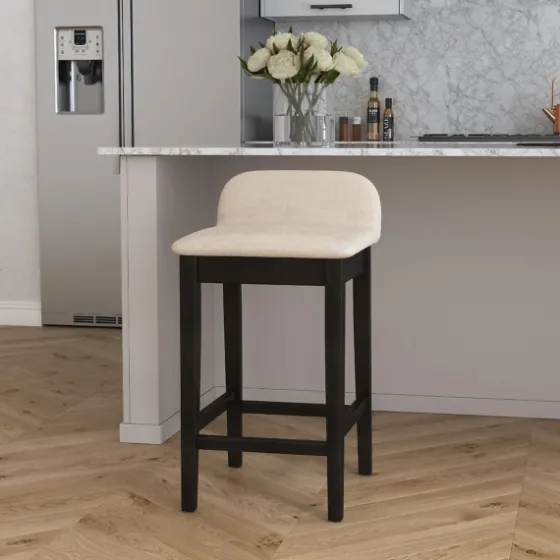 Black Lowback Padded Counter Stool-Kirkland's Home Shop