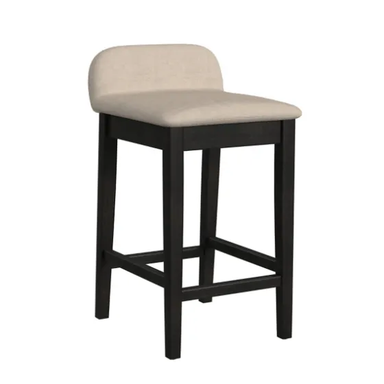 Black Lowback Padded Counter Stool-Kirkland's Home Shop
