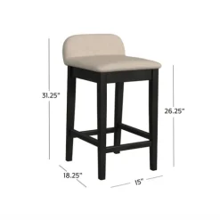 Black Lowback Padded Counter Stool-Kirkland's Home Shop