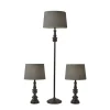Black Lucas 3-Pc. Table And Floor Lamp Set-Kirkland's Home Fashion