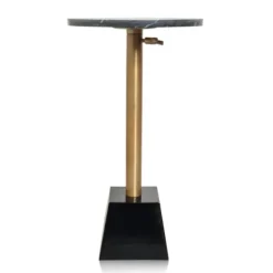 Black Marble Top Tapered Base Accent Table, 12 In.-Kirkland's Home Discount
