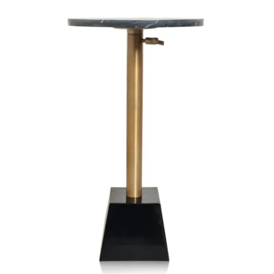 Black Marble Top Tapered Base Accent Table, 12 In.-Kirkland's Home Discount