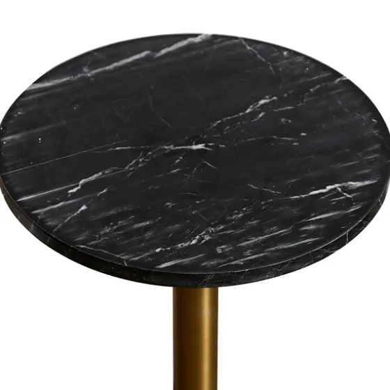 Black Marble Top Tapered Base Accent Table, 12 In.-Kirkland's Home Discount