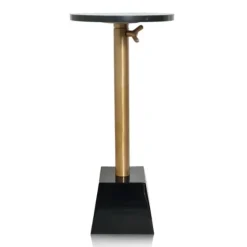 Black Marble Top Tapered Base Accent Table, 10 In.-Kirkland's Home Online