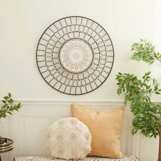 Black Metal Abstract Farmhouse Wall Plaque-Kirkland's Home Discount