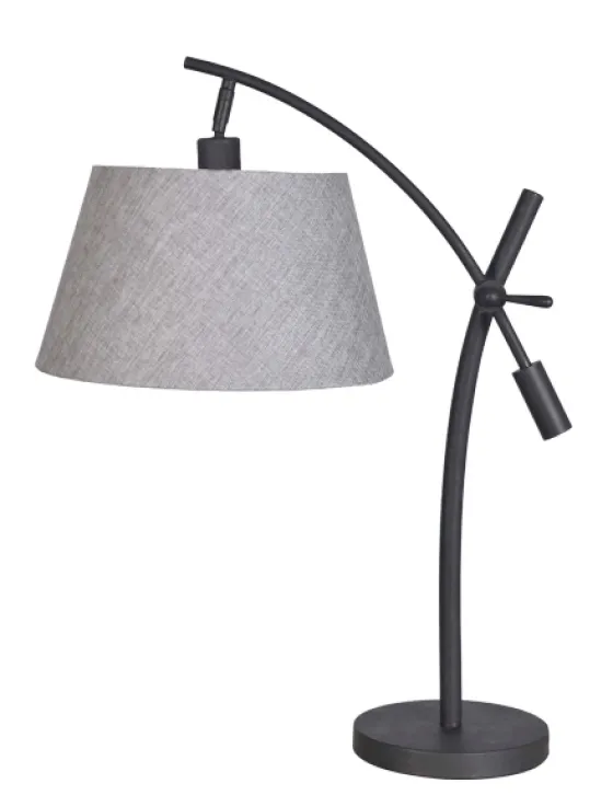 Black Metal Adjustable Task Shade Table Lamp-Kirkland's Home Fashion