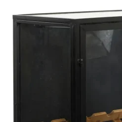Black Metal And Brown Wood Standing Wine Rack-Kirkland's Home Store