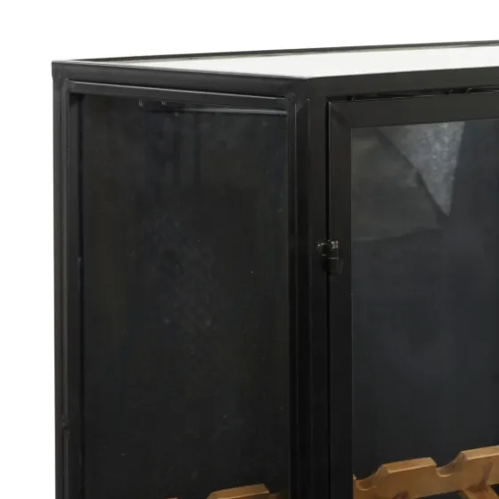 Black Metal And Brown Wood Standing Wine Rack-Kirkland's Home Store