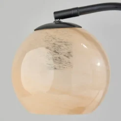 Black Metal And Frosted Glass Globe Table Lamp-Kirkland's Home Fashion