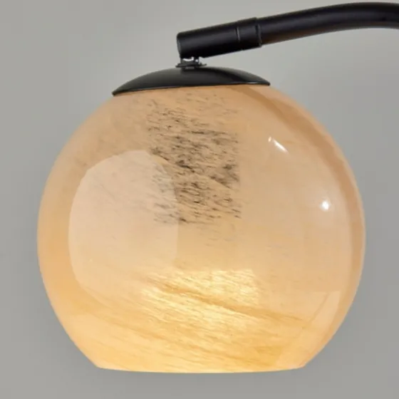 Black Metal And Frosted Glass Globe Table Lamp-Kirkland's Home Fashion