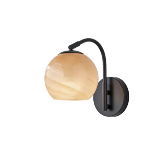 Black Metal And Frosted Glass Globe Sconce-Kirkland's Home Outlet