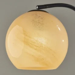 Black Metal And Frosted Glass Globe Floor Lamp-Kirkland's Home Outlet
