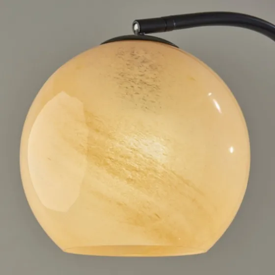 Black Metal And Frosted Glass Globe Floor Lamp-Kirkland's Home Outlet