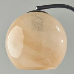 Black Metal And Frosted Glass Globe Floor Lamp-Kirkland's Home Outlet