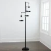 Black Metal And Glass Globe 3-Arm Floor Lamp-Kirkland's Home Discount