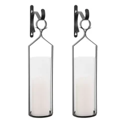 Black Metal And Glass Logan Sconces, Set Of 2-Kirkland's Home Sale
