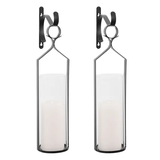 Black Metal And Glass Logan Sconces, Set Of 2-Kirkland's Home Sale