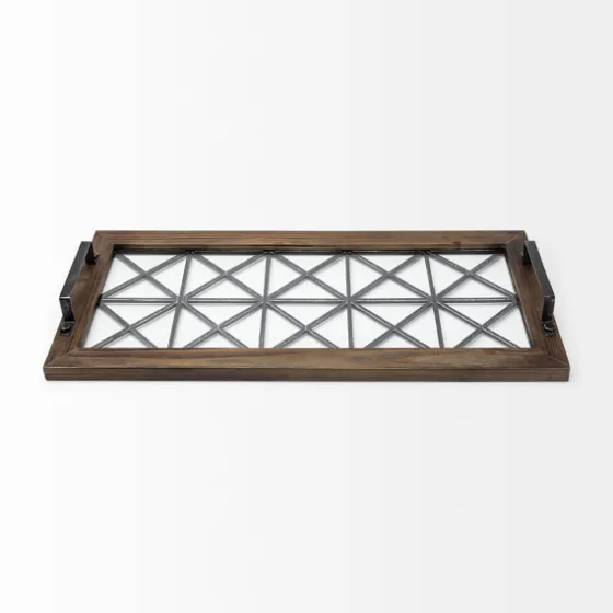 Black Metal And Glass Tray-Kirkland's Home Clearance