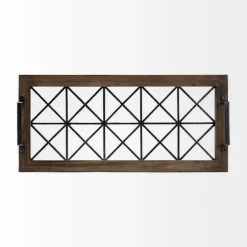 Black Metal And Glass Tray-Kirkland's Home Clearance