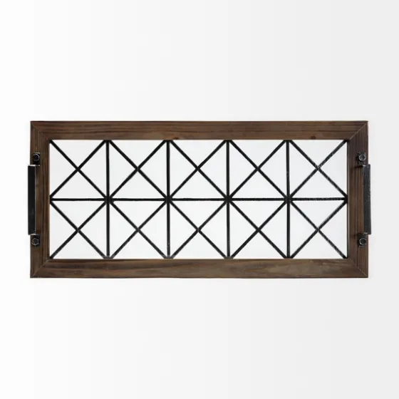 Black Metal And Glass Tray-Kirkland's Home Clearance