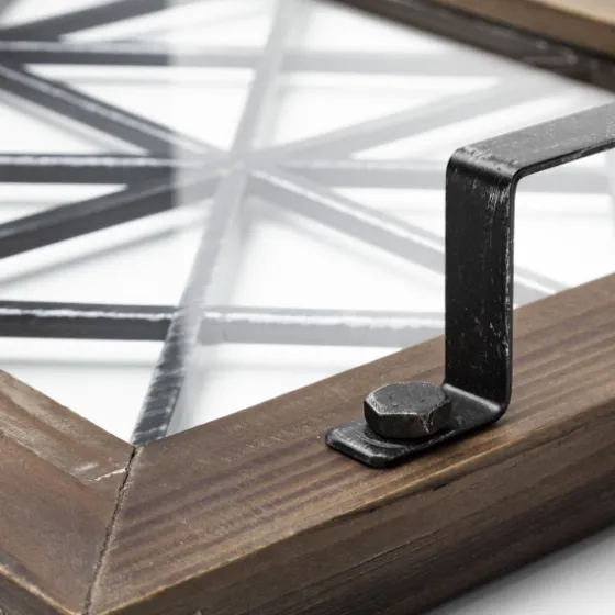 Black Metal And Glass Tray-Kirkland's Home Clearance