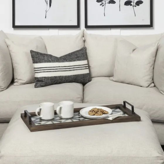 Black Metal And Glass Tray-Kirkland's Home Clearance