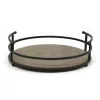 Black Metal And Light Wooden Stained Tray-Kirkland's Home Store