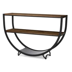 Black Metal And Rustic Wood Modern Console Table-Kirkland's Home Best