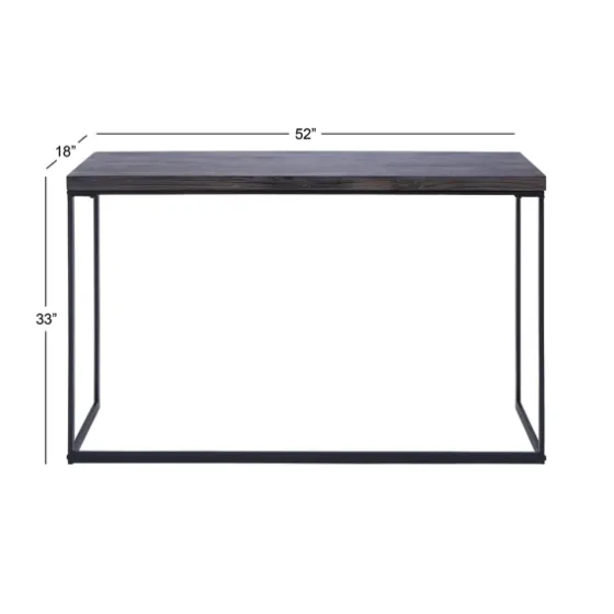 Black Metal And Wood Contemporary Console Table-Kirkland's Home Online