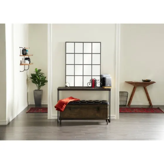 Black Metal And Wood Contemporary Console Table-Kirkland's Home Online
