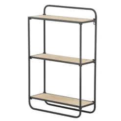 Black Metal And Wood 3-Tier Wall Shelf-Kirkland's Home Cheap